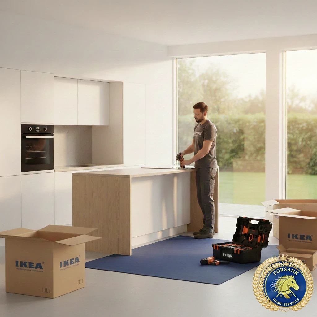 فني تركيب أثاث ايكيا يقوم بتجميع خزانة ملابس في حائل