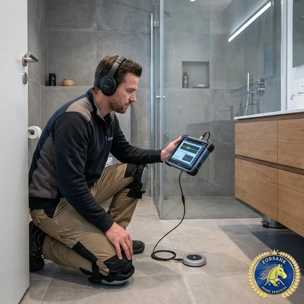 سيارة ورشة كشف تسربات كبيرة حديثة تابعة لشركة فــرســانـك تسير على طريق الملك فهد بتبوك